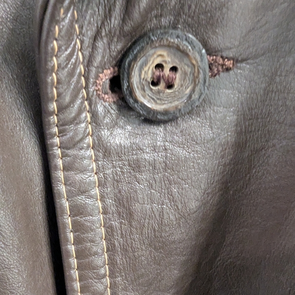 Vintage 1960s/1970s William Barry Genuine Leather Car Coat – Size 40 - Picture 8 of 12